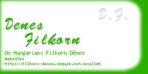denes filkorn business card